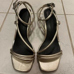 Rebecca Minkoff metallic strappy heels size 6.5